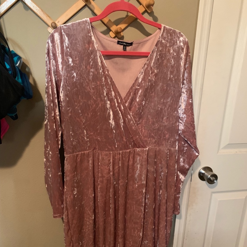 Velvet asymmetrical Long sleeve dress